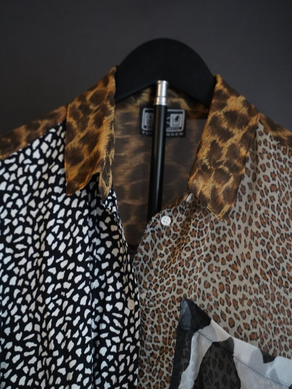 Vintage Tina Hagen Animal Print Patchwork Blouse Size 2 - Picture 4 of 10